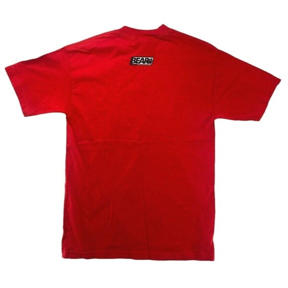 Bear Surfboards Logo Shirt Men Medium Vintage 1990's Surf Wave Graphic Red - Picture 2 of 10